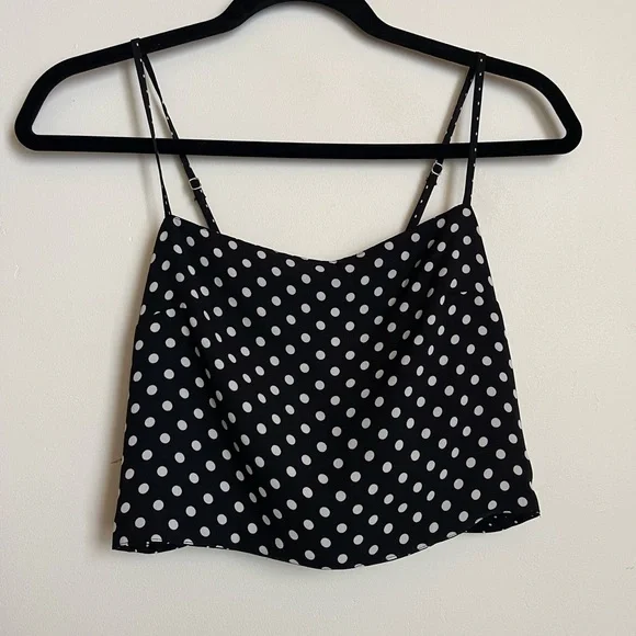 Free People Black and White Reversible Polka Dot Crop Top - Picture 3 of 4